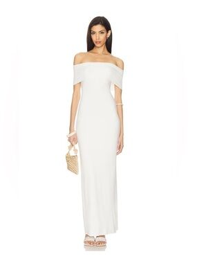 All the Ways Siena Maxi Off-Shoulder White Dress NEVER WORN